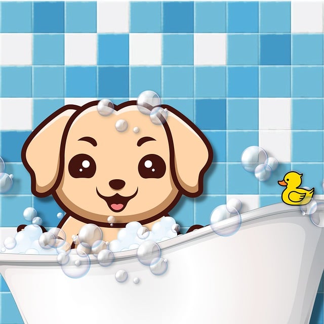 Cartoon Dog Bath from Pixabay
